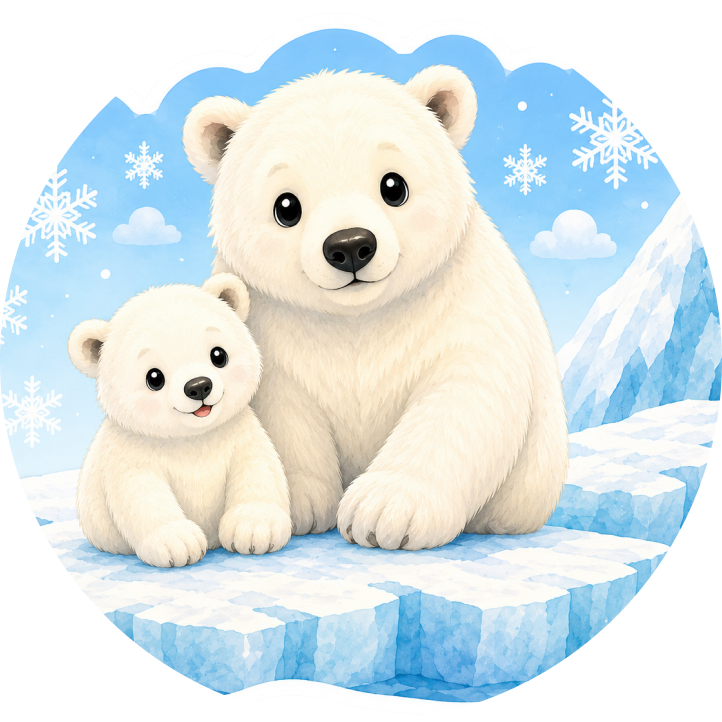 Polar bear cub mascot