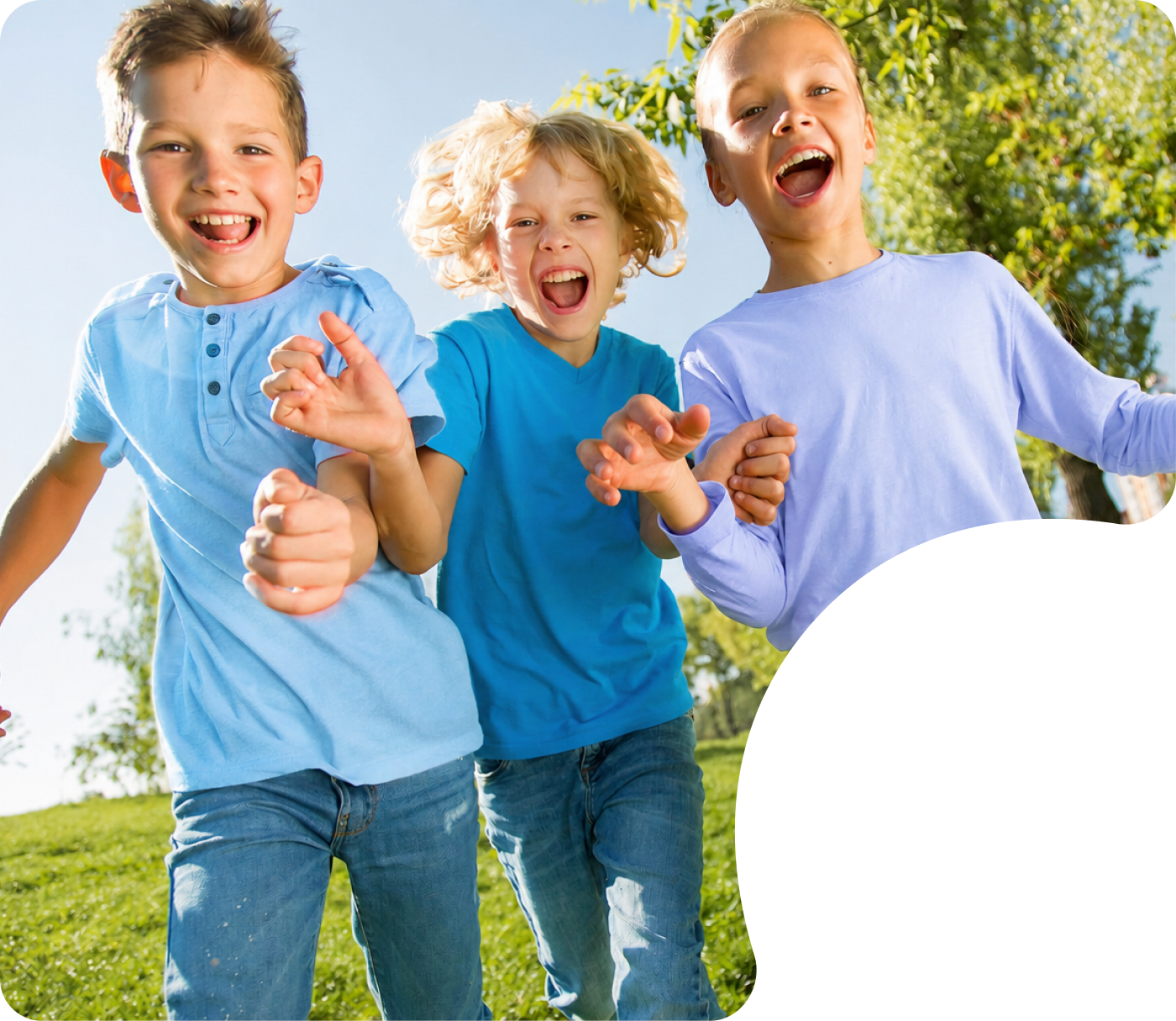 Family of children with polar bear mascot